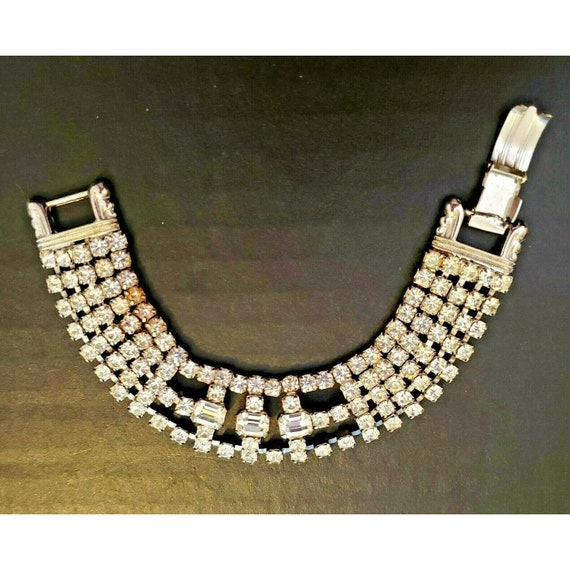 Rhinestone Vintage Costume Bracelet & Earrings - image 2