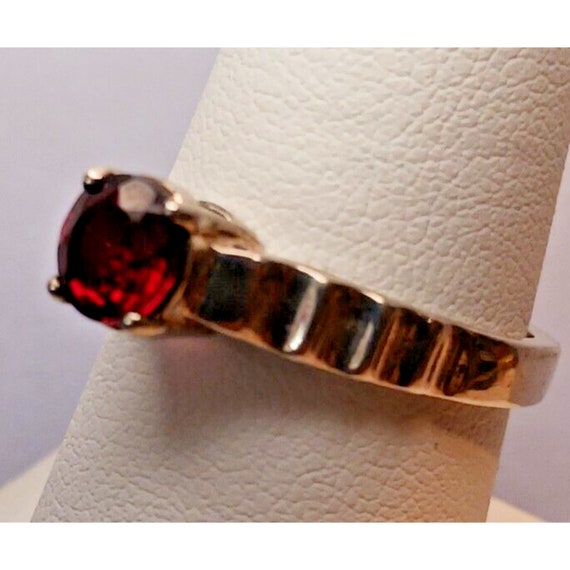 Garnet Solitaire Sterling Silver Lady's Ring sz 7… - image 3