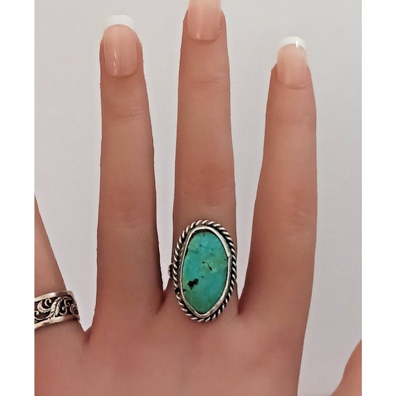 Huge Coral Chunk! Vintage Navajo Native American Jewelry Silver Rope Ring Huge Coral Chunk! Vintage Navajo Native American Jewelry Silver Rope Ring