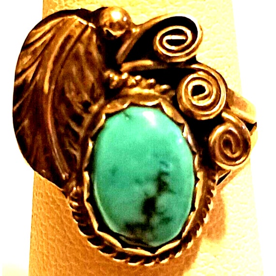 Navajo Native American Turquoise Ring sz6 (1349)