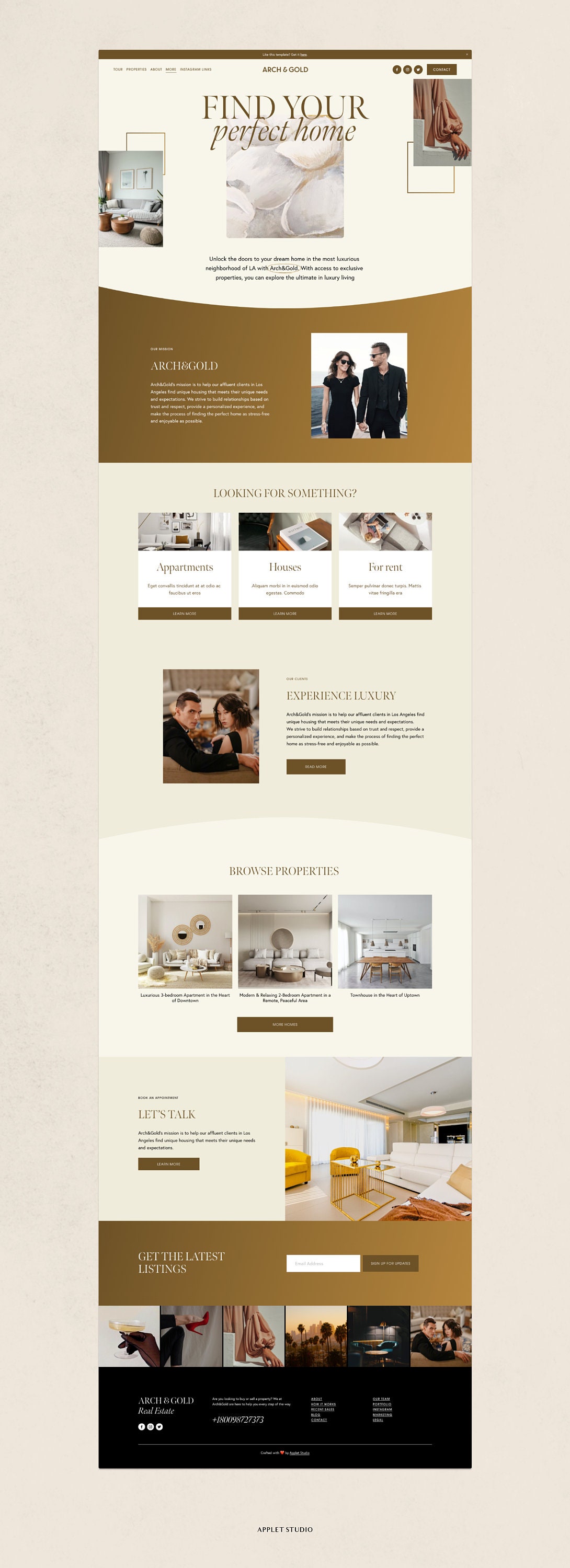 Squarespace Template for Real Estate Agents, Realtors, Interior Design ...