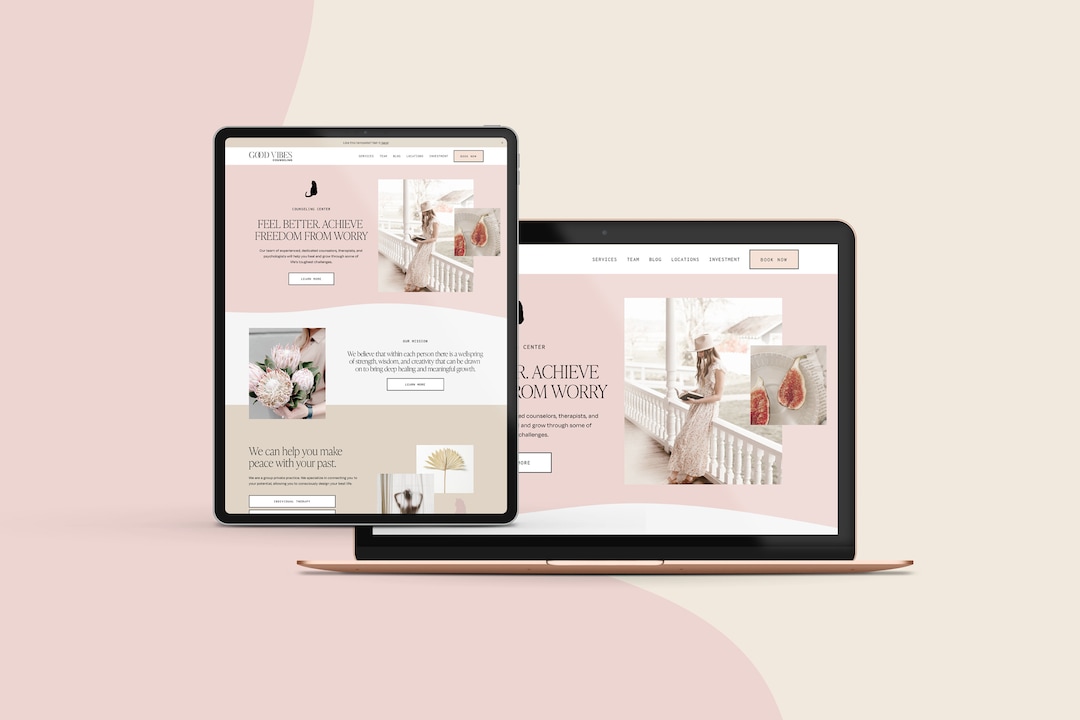 Squarespace Template: Calming Website Design for Therapists & Coaches ...