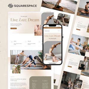 LiveLove Squarespace Template: Yoga, Fitness, Wellness Brand