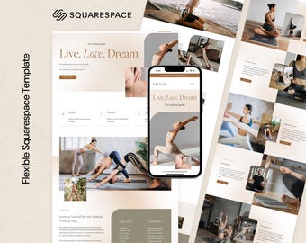 LiveLove Squarespace Template: Yoga, Fitness, Wellness Brand