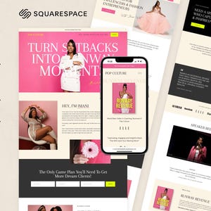 Vibrant Squarespace Template for Coaches, Website Template for Influencers, Bold Websit for Creative Entrepreneurs
