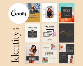 Business Coach Canva Templates: Social Media & Pinterest (Digital)