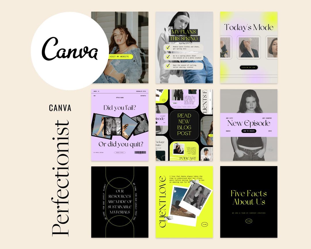 Canva Social Media Templates: Instagram & Pinterest for Coaches - Etsy