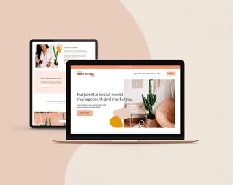 Boho Squarespace Template: Social Media Manager Website Design