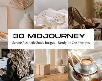 Serene Home-Office Stock Images: Midjourney Prompts (Digital Download)