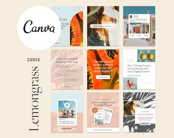 Lemongrass Canva Templates: Social Media Pack for Coaches