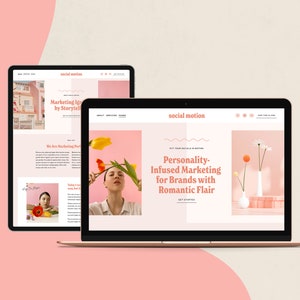 Squarespace template for Virtual Assistant, Feminine and Sophisticated Website Design, Social Media Manager Landing Page