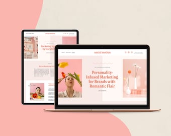 Feminine Squarespace Template: Virtual Assistant, Social Media Manager