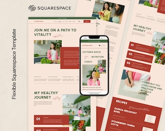 Squarespace Website Template: Wellness Business, Nutritionist, Therapist