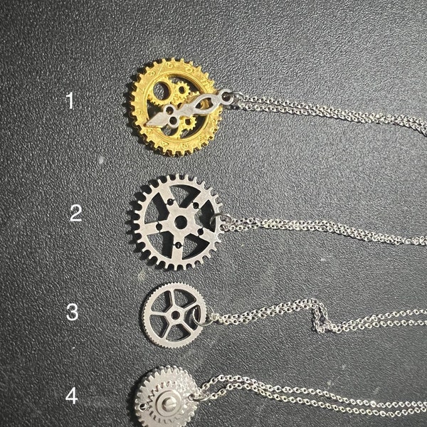 Gear Necklace, Gear Charm Necklace, Steampunk Jewelry, Gift for Mechanic, Gift for Engineer, Gear Charm, Steampunk Necklace, Cosplay