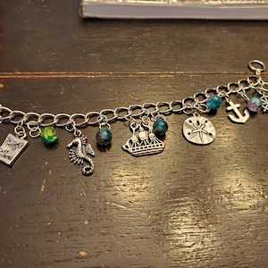 Ocean Charm Bracelet, Pirates Charm Bracelet, Pirate Jewelry, Gift for Her, Charm Bracelet