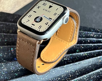 Personalisiertes Lederarmband für Apple Uhr: Handgefertigtes Rindsleder Armband