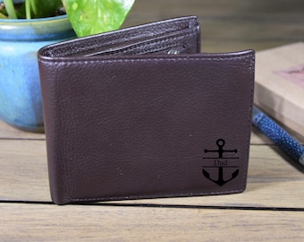Personalized Leather Wallet: Engraved Bifold Wallet, Groomsman Gift
