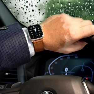 Bracelet de montre Apple en cuir personnalisé, bracelet de montre gravé pour homme, cadeau personnalisé pour papa, mari ou petit ami, idée cadeau fête des pères