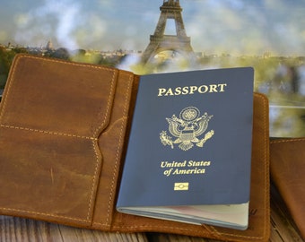 Personalized Leather Passport Wallet: Engraved Travel Gift