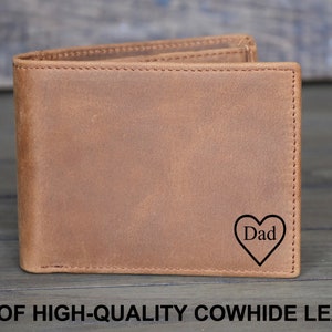 Personalized Christmas Gift for Husband, Mens Leather Wallet, Handmade Leather Gifts for Men, Wallet for Him, Wallet for Fathers day