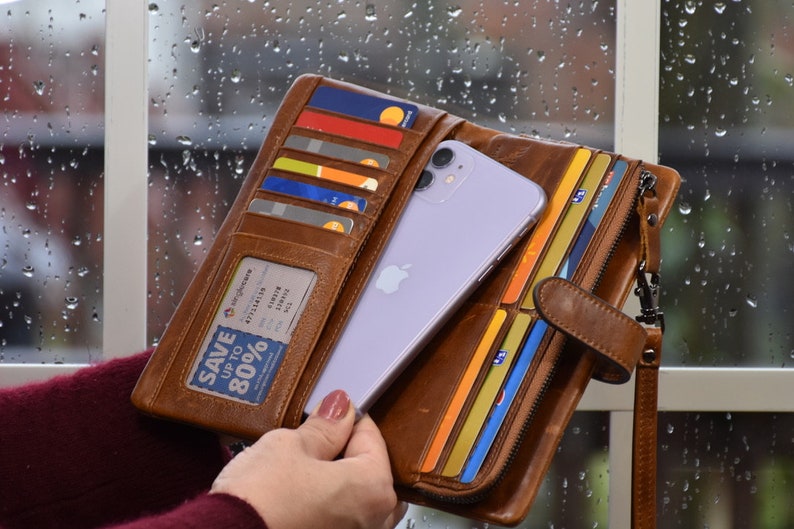 Leather Wallet for Mom Personalized Handmade Wallet for Wife Etsy