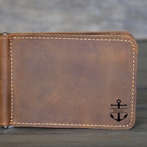 Money Clip Leather Wallet, Slim Leather Wallet, Leather Money Clip Wallet, Minimalist Leather Wallet, Credit Card Wallet, Father's Day Gifts