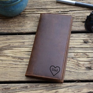 Long Leather Wallets for Men, Personalized Leather Wallet Men, Wallet for Dad, Mens Long Leather Bifold Wallet, Fathers Day Gift for Husband image 4