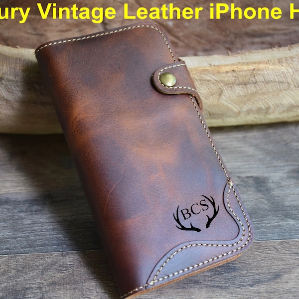 iPhone 15 Pro Max Leather Case, iPhone 15 Plus Leather Wallet, iPhone 15 Pro Leather Holder, iPhone 15 Leather Cover, Mens Christmas Gift