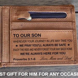 Christmas Gift For Him, Custom Leather Wallet, Personalized Wallet, Engraved Wallet, Gift For Boyfriend, Mens Wallet, Dad Birthday Gift