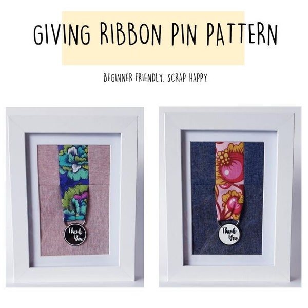 GIVING RIBBON pin PATTERN pdf pattern, diy, instant download, beginner friendly, sewing, project, giving, medal, thank you