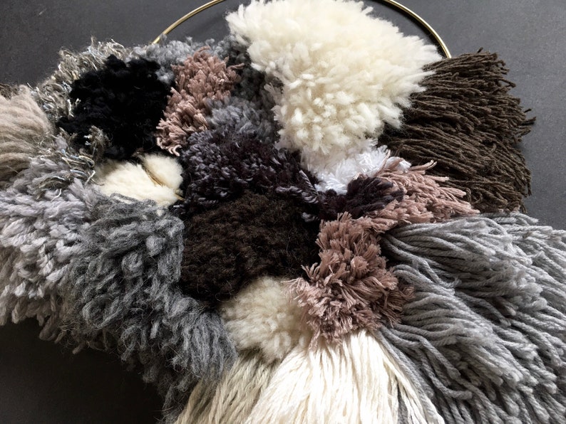 Handmade Latch Hook Wall Hanging Natural Wool Fibre Artwork Etsy