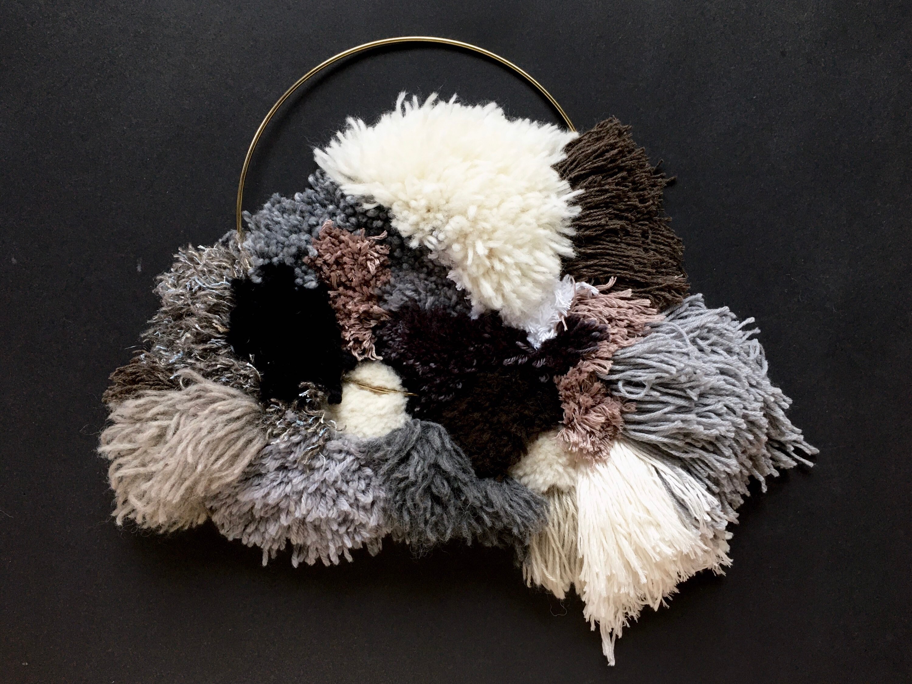 Handmade Latch Hook Wall Hanging Natural Wool Fibre Artwork Etsy