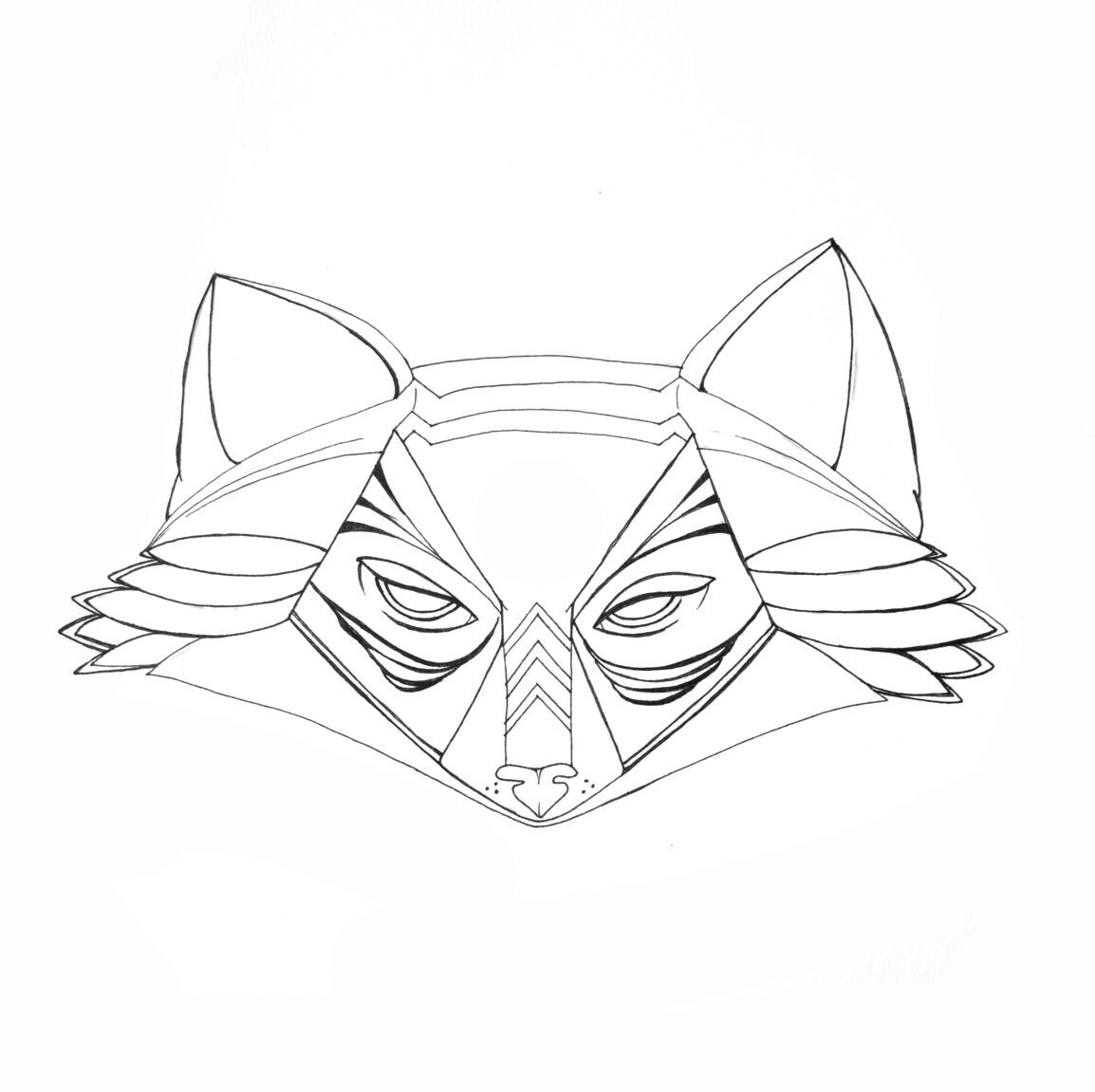 Hand Drawn Coloring Page Titled “Spirit Fox” — Pale Illusions