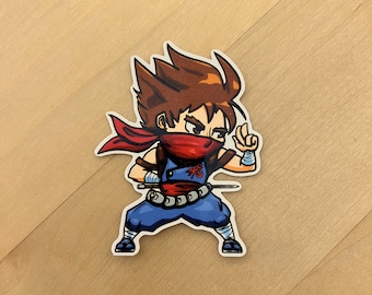 Strider Hiryu Ninja Chibi Gamer Gift Present For Gaming Best Friend Streamer Capcom Inspired Arcade Stick Machine Retro Atari ST pc-dos