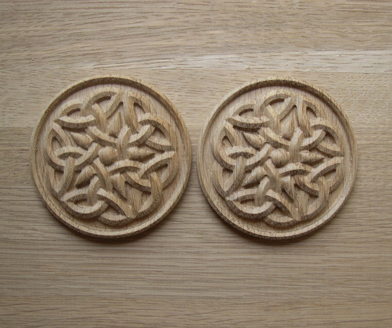Applique Celtic ornament carved rosettes set of 2 pcs. Etsy