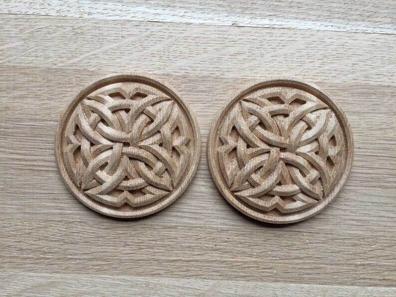 Applique Celtic Ornament Carved Rosettes Set of 2 Pcs. Etsy