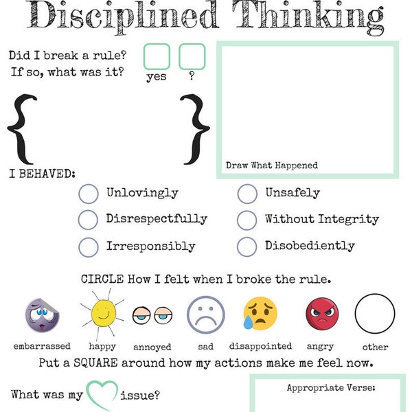 Disciplined Thinking Worksheet