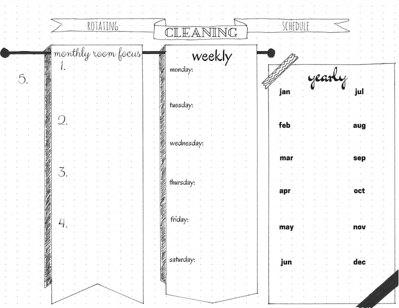 Rotating Cleaning Schedule Etsy