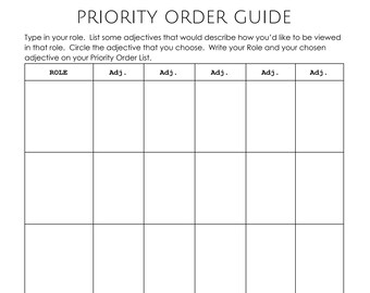 Priority Order Guide