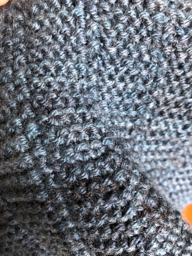 Stylish Hand Knit Denim Blue Broken Garter Scarf Merino Wool - Etsy