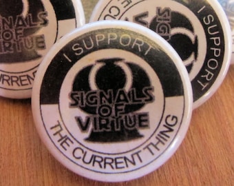 Apoyo lo actual: destaca tu virtud con este pin de 25 mm