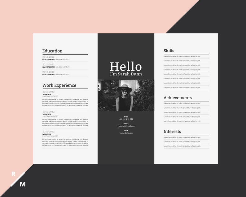 Creative Resume Template | Horizontal Landscape | Modern & Professional ...