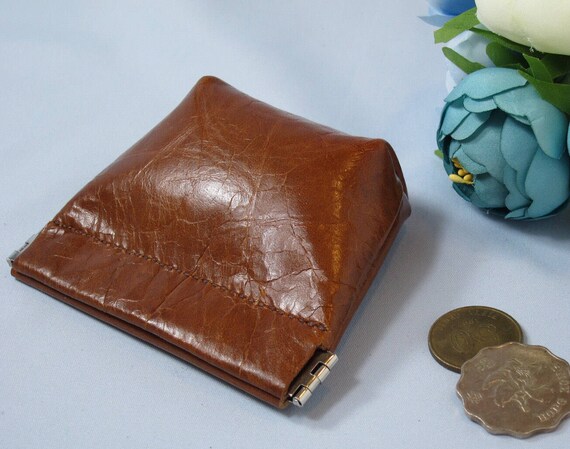 leather clasp coin purse