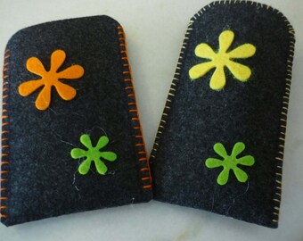 Cell phone door plus hand-sewn felt glasses