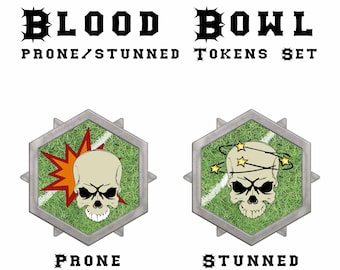 Blood Bowl Prone / Stunned Tokens Set (4)