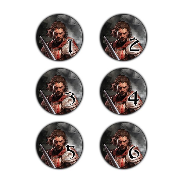 D&D RPG Warrior Tokens Pack (x6)