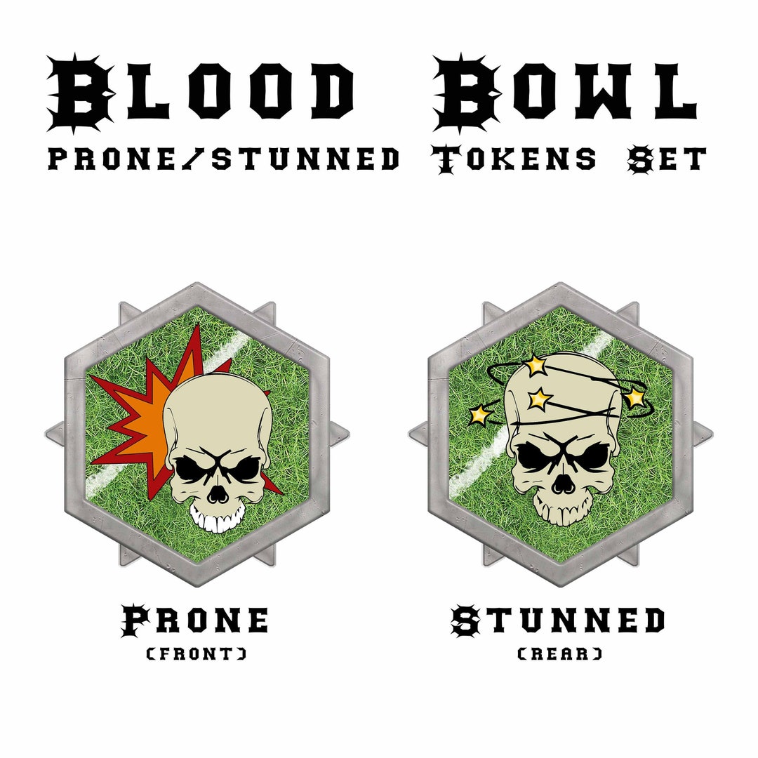 Blood Bowl Prone / Stunned Tokens Set (4) - Etsy