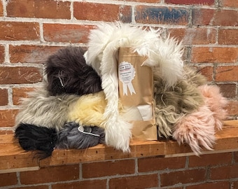 Sheepskin Shearling Genuine Leather Scraps: Collage, Jewelry, Craft Supply