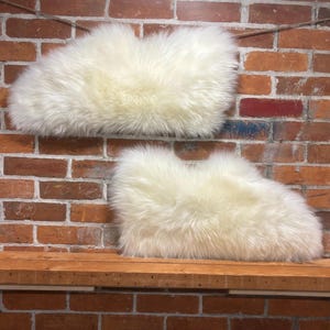Sheepskin White Cloud Pieces: Woolmark Shearling Cumulus Shapes (24” x 12”)