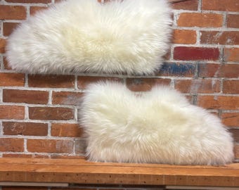 Sheepskin White Cloud Pieces: Woolmark Shearling Cumulus Shapes (24” x 12”)